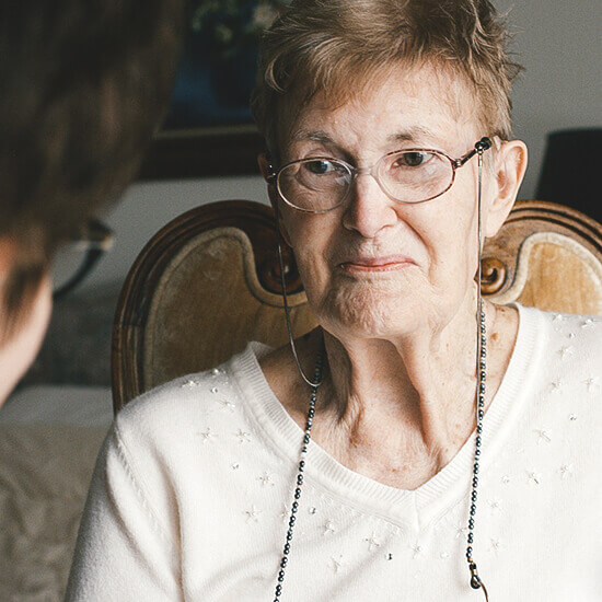 Caregiver and elderly man
